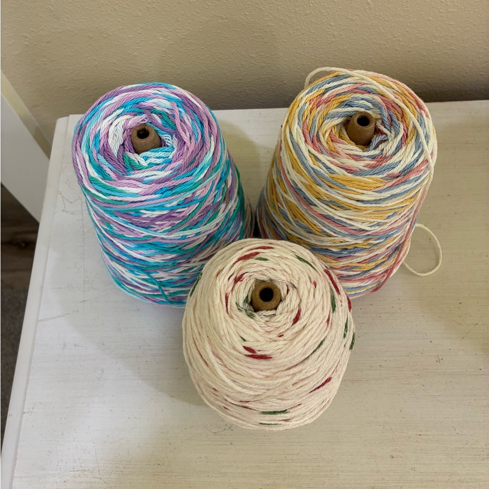Lily Multicolor Yarn Trio - Purple, Blue, Cream